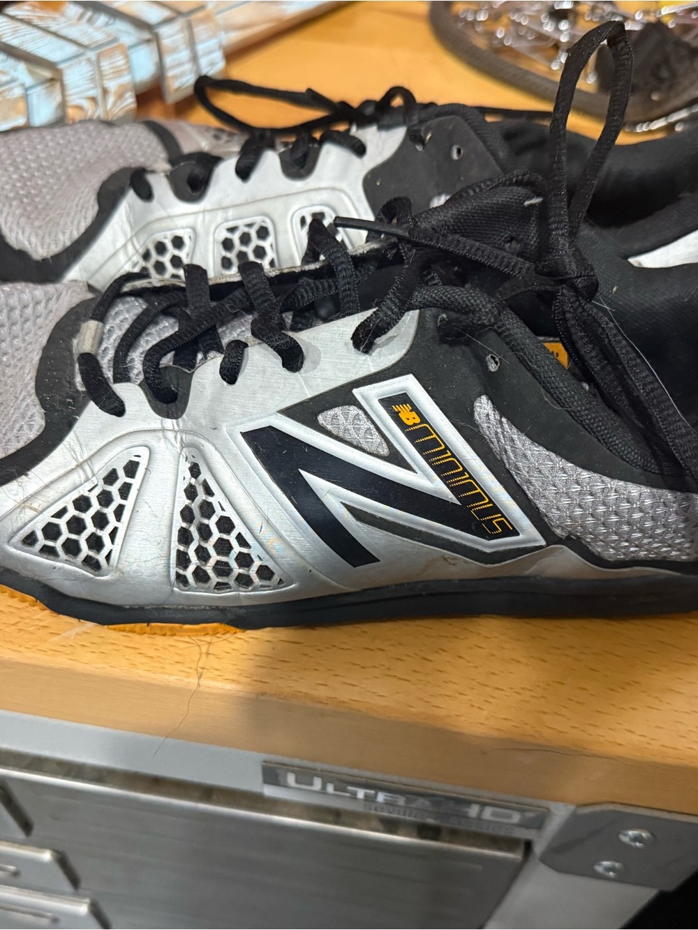 New Balance Men’s Silver and Black Minimus Cross-Training Shoes